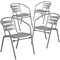 Flash Furniture Lila  Silver Metal Restaurant Stack Chair with Aluminum Slats, PK4 4-TLH-017C-GG - alternate 6