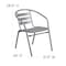 Flash Furniture Lila  Silver Metal Restaurant Stack Chair with Aluminum Slats, PK4 4-TLH-017C-GG - alternate 10