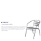 Flash Furniture Lila  Silver Metal Restaurant Stack Chair with Aluminum Slats, PK4 4-TLH-017C-GG - alternate 3
