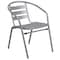 Flash Furniture Lila  Silver Metal Restaurant Stack Chair with Aluminum Slats, PK4 4-TLH-017C-GG - alternate 7