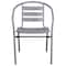 Flash Furniture Lila  Silver Metal Restaurant Stack Chair with Aluminum Slats, PK4 4-TLH-017C-GG - alternate 4