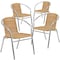 Flash Furniture 4PK Commercial Aluminum & Beige Rattan Stack Chair 4-TLH-020-BGE-GG - alternate 9