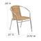 Flash Furniture 4PK Commercial Aluminum & Beige Rattan Stack Chair 4-TLH-020-BGE-GG - alternate 8