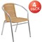 Flash Furniture 4PK Commercial Aluminum & Beige Rattan Stack Chair 4-TLH-020-BGE-GG - alternate 7
