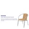 Flash Furniture 4PK Commercial Aluminum & Beige Rattan Stack Chair 4-TLH-020-BGE-GG - alternate 3