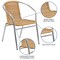 Flash Furniture 4PK Commercial Aluminum & Beige Rattan Stack Chair 4-TLH-020-BGE-GG - alternate 5