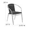 Flash Furniture Commercial Aluminum and Black Rattan Stack Chair, PK4 4-TLH-020-BK-GG - alternate 3