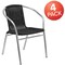 Flash Furniture Commercial Aluminum and Black Rattan Stack Chair, PK4 4-TLH-020-BK-GG - alternate 5