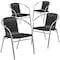 Flash Furniture Commercial Aluminum and Black Rattan Stack Chair, PK4 4-TLH-020-BK-GG - alternate 8