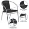 Flash Furniture Commercial Aluminum and Black Rattan Stack Chair, PK4 4-TLH-020-BK-GG - alternate 4