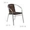 Flash Furniture Commercial Aluminum & Dk Brown Rattan Stack Chair, PK4 4-TLH-020-GG - alternate 5