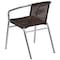Flash Furniture Commercial Aluminum & Dk Brown Rattan Stack Chair, PK4 4-TLH-020-GG - alternate 6