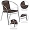 Flash Furniture Commercial Aluminum & Dk Brown Rattan Stack Chair, PK4 4-TLH-020-GG - alternate 2