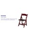 Flash Furniture Mahogany Wood Folding Chair, PK4 4-XF-2903-MAH-WOOD-GG - alternate 3