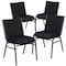 Flash Furniture HERCULES Series Heavy Duty Black Dot Fabric Stack Chair, PK4 4-XU-60153-BK-GG - alternate 2