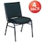 Flash Furniture HERCULES Series Heavy Duty Green Patterned Fabric Stack Chair, PK4 4-XU-60153-GN-GG - alternate 1