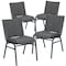 Flash Furniture HERCULES Series Heavy Duty Gray Fabric Stack Chair, PK4 4-XU-60153-GY-GG - alternate 4