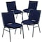 Flash Furniture HERCULES Series Heavy Duty Navy Blue Dot Fabric Stack Chair, PK4 4-XU-60153-NVY-GG - alternate 1