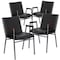 Flash Furniture HERCULES Series Heavy Duty Black Vinyl Stack Chair with Arms, PK4 4-XU-60154-BK-VYL-GG - alternate 9