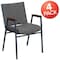 Flash Furniture HERCULES Series Heavy Duty Gray Fabric Stack Chair with Arms, PK4 4-XU-60154-GY-GG - alternate 10