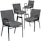Flash Furniture HERCULES Series Heavy Duty Gray Fabric Stack Chair with Arms, PK4 4-XU-60154-GY-GG - alternate 7