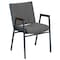 Flash Furniture HERCULES Series Heavy Duty Gray Fabric Stack Chair with Arms, PK4 4-XU-60154-GY-GG - alternate 3