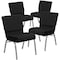 Flash Furniture Black Fabric Church Chair, PK4 4-XU-CH0221-BK-SV-GG - alternate 9