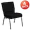 Flash Furniture Black Fabric Church Chair, PK4 4-XU-CH0221-BK-SV-GG - alternate 4