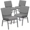 Flash Furniture Gray Fabric Church Chair, PK4 4-XU-CH0221-GY-SV-BAS-GG - alternate 1