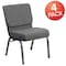 Flash Furniture Gray Fabric Church Chair, PK4 4-XU-CH0221-GY-SV-GG - alternate 6