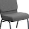 Flash Furniture Gray Fabric Church Chair, PK4 4-XU-CH0221-GY-SV-GG - alternate 3