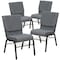 Flash Furniture Gray Fabric Church Chair, PK4 4-XU-CH-60096-BEIJING-GY-BAS-GG - alternate 1