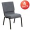 Flash Furniture Gray Fabric Church Chair, PK4 4-XU-CH-60096-BEIJING-GY-GG - alternate 2