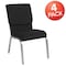 Flash Furniture Black Fabric Church Chair, PK4 4-XU-CH-60096-BK-SV-GG - alternate 7
