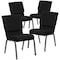 Flash Furniture Black Fabric Church Chair, PK4 4-XU-CH-60096-BK-SV-GG - alternate 10