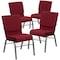 Flash Furniture Burgundy Fabric Church Chair, PK4 4-XU-CH-60096-BY-SILV-BAS-GG - alternate 1