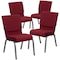Flash Furniture Burgundy Fabric Church Chair, PK4 4-XU-CH-60096-BY-SILV-GG - alternate 1