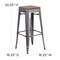 Flash Furniture Clear Backless Metal Stool, 30", PK4 4-XU-DG-TP0004-30-WD-GG - alternate 7