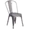 Flash Furniture Lincoln 4 Pack Silver Antique Finish with Clear Coat Metal Indoor Stackable Chair 4-XU-DG-TP001-GG - alternate 8