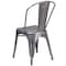 Flash Furniture Lincoln 4 Pack Silver Antique Finish with Clear Coat Metal Indoor Stackable Chair 4-XU-DG-TP001-GG - alternate 4