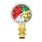 Pic Gauges Gauge, 20XL, Longwall, 0-900psi, 3ColorZone, 2 in Dial, 3/8 in Lower Location 509L - alternate 2