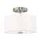 Livex Lighting Chelsea 2 Light Brushed Nickel Ceiling Mount 52151-91 - alternate 1