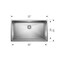 Blanco Quatrus R15 Apron Super Single, Apron Front Mount, 0 Hole 522213 - alternate 3