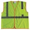 Condor High-Visibility Vest, ANSI Class 1, U-Block, Mesh Polyester, Hook-and-Loop, Lime, Size L/XL 53YK40 - alternate 3