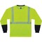Ergodyne Black Front Perf. Lng Slv Shirt, 5XL, Lime, Polyester, Lime, 5XL 8281BK - alternate 2