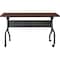 Lorell Rectangle Lorell Mahogany Flip Top Training Table, 23.6 W, 48 L, 29.5 H, Melamine Top, Mahogany LLR59518 - alternate 4
