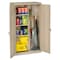 Tennsco Janitorial Storage Cabinet, 64 in H, 36 in W, 18 in D, Swing, Keyed, Putty, 4 Shelves, 0 Drawers JAN6618DHPY - alternate 2