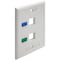Tripp Lite Keystone Face Plate, 2-Port Dual Outlet N042-001-WH - alternate 4