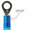 3M Ring Terminal, #10 Stud Size, 14 AWG, 1,000 V, Nylon Insulated, Blue, Crimp Termination Only MNG14-10RX - alternate 8