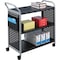 Safco Scoot 3 Shelf Utility Cart, 300lbs Load Capacity, 3 Shelves, Dual, built-in Handle 5339BL - alternate 3